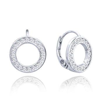 Náušnice Minet Stars Stříbrné náušnice kolečka na patent