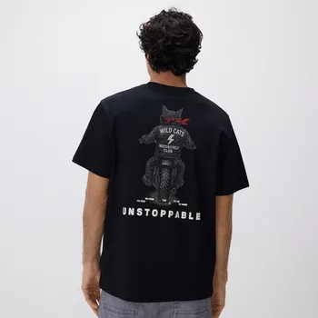 Reserved - Tričko comfort s potiskem - černý - 962HL-99X - 962HL-99X-XXL