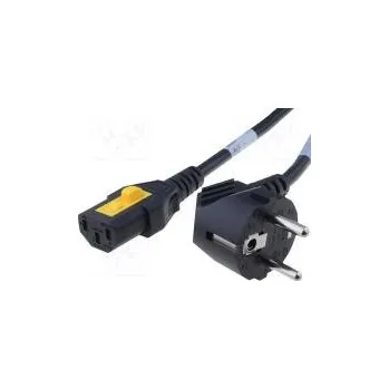 Napájecí kabel Kabel CEE 7/7 (E/F) úhlová vidlice,IEC C13 zásuvka PVC 3m