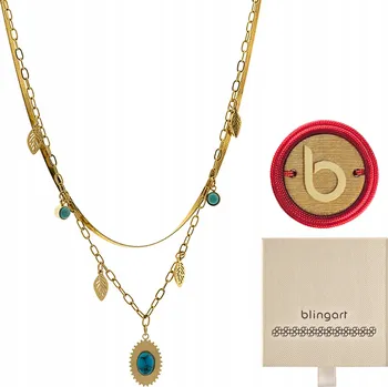 Náhrdelník Náhrdelník chirurgická ocel dámský řetízek kaskádový tyrkys BLINGART