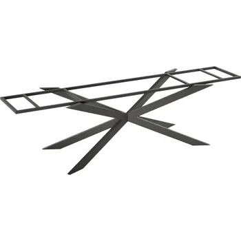Jídelní stůl Noha ke stolu Pavouk kovová loftová s přídavnými díly 190 cm x 72 cm černá
