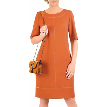 Dámské šaty Carla Moreno koktejlové šaty klasického střihu, midi délka, velikost 42