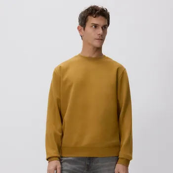 Pánská mikina Reserved - Mikina regular z bavlny - hořčicová - 516EF-17X - 516EF-17X-XXL