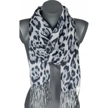 Šála Dámská šála Tenká Jarní Módní s leopardím vzorem 180 cm RC-41-4 Černá