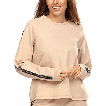 Pánská móda Reviver F5593 béžová Mikina sportovní bez zipu velikost M