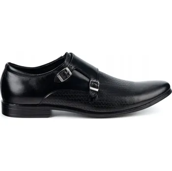 Pánské polobotky Pánské kožené monk strap boty Olivier 287LU T4 společenské boty 43