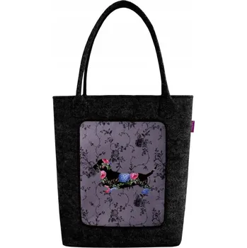 Kabelka Bertoni shopper kabelka plst černá