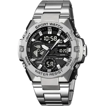 Hodinky Pánské hodinky SKMEI skm.124041a.mn elektronický náramek stříbrný černý