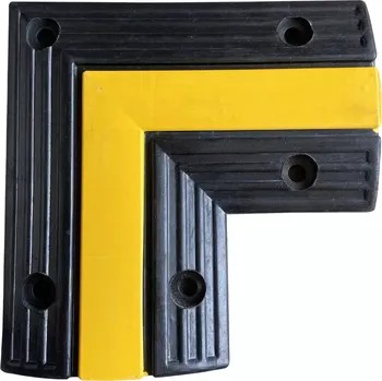 Rohožka Černo-žlutý gumový rohový kabelový most (1x25x25) FLOMA CPR24 - délka 25 cm, šířka 25 cm, výška 3 cm - 62621261