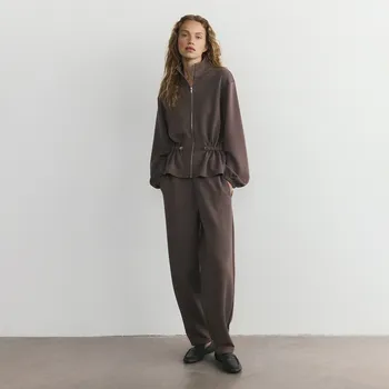 Dámské kalhoty Reserved - Kalhoty s příměsí modalu - hnědá - 178IS-88X - 178IS-88X-L