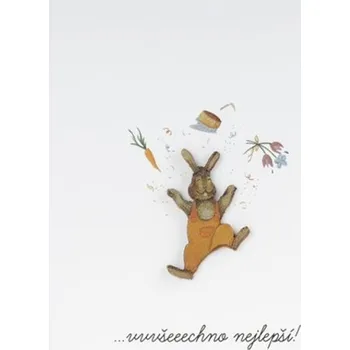 Přání Veselý zajíc a brož