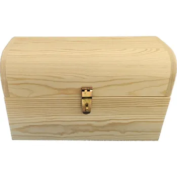 Pokladnička Truhla dřevěná 40 x 25 x 21 cm přírodní