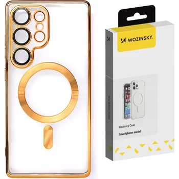 Pouzdro na mobilní telefon Pouzdro Wozinsky Electroplated Case s Magsafe pro Samsung Galaxy S25+ - zlaté