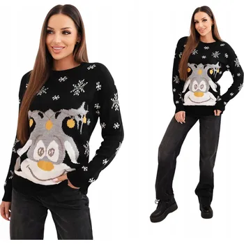 Dámský svetr Kesi dámský svetr černý rovný do pasu univerzální velikost