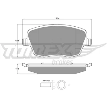 Brzdová destička Sada brzdových destiček, kotoučová brzda TOMEX TX 13-59