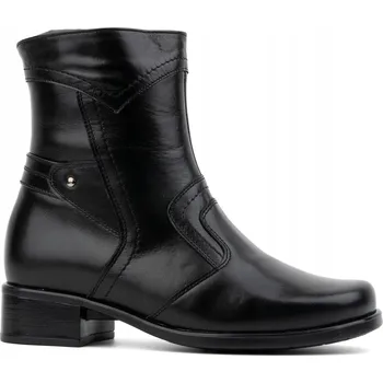 Dámská obuv Dámské kotníkové boty zateplené kůží se zipem zimní 888BB černé 41