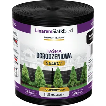 zahradní zástěna Stínící panelové pásy Linarem SiatkiSieci černá 19 cm x 26 m 750 g/m2