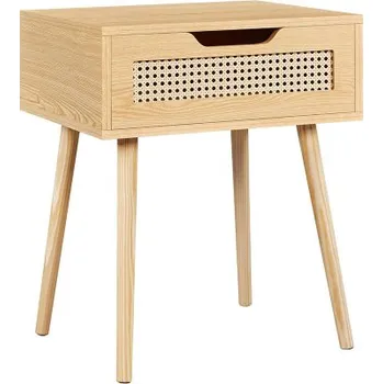 Noční stolek Noční stolek 592917 light brown, s 1 zásuvkou, světle hnědý - B YAHEETECH