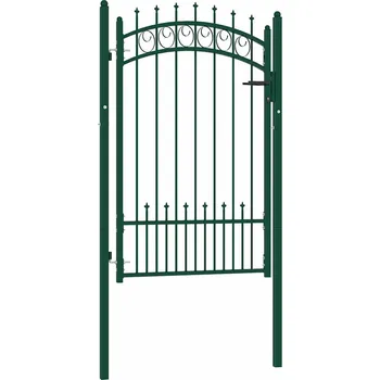 branka vidaXL Plotová branka s hroty ocel 100 x 150 cm zelená