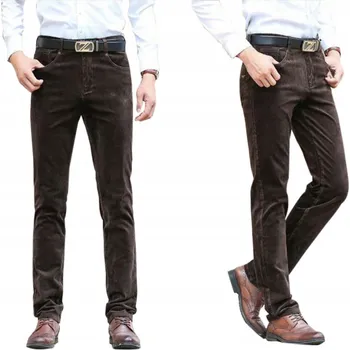 Pánské kalhoty Teplé pánské manšestrové kalhoty pro vysoké postavy HUNTER 610/51B 38/36