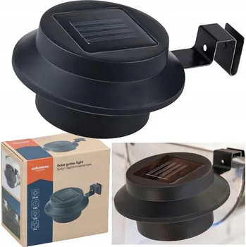 Venkovní osvětlení GRUNDIG Solární lampa na okap plot sloup apod. IP44 3 LED diody Ø12,5x6 cm černá