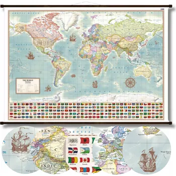 Świat polityczny - stylizowana mapa ścienna wersja angielska, 1:30 000 000 Kolektiv autorů