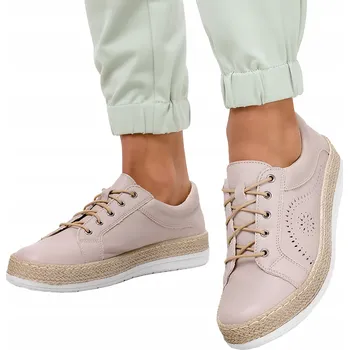 Dámské polobotky POLOBOTKY ESPADRILKY AŽUROVÉ BOTY ČESKÁ KŮŽE NOVÉ 36