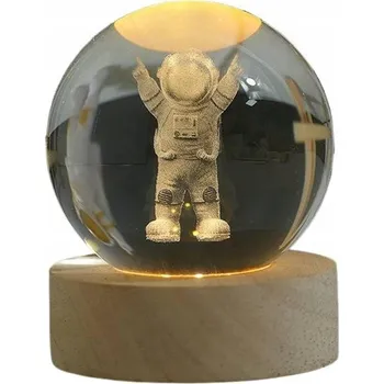 Lampička NOČNÍ LAMPA LED STOLNÍ LAMPA SKLENĚNÁ KOULE 3D ZNAMENÍ ZVĚROKRUHU ŠTÍR