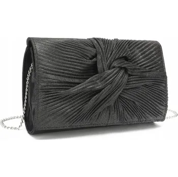 Kabelka Miss Lulu společenská koktejlová kabelka s uzlem - černá