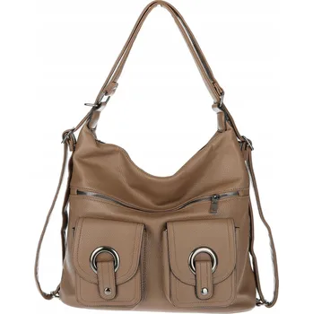Dámská kabelka Shopper Kabelka Přes Rameno / Batoh 2v1 Vak přes rameno 88020 Béžová