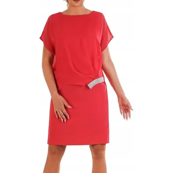 Dámské šaty Carla Moreno koktejlové šaty šifonové midi velikost 44