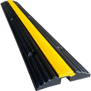 Rohožka Černo-žlutý gumový kabelový most (1x20x20) FLOMA CPR24 - délka 100 cm, šířka 15 cm, výška 3 cm - 62621260