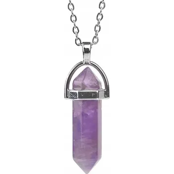 Náhrdelník Náhrdelník stříbrný řetízek amulet fialový