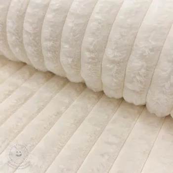 Umělá kožešina Stripes Luxe ecru