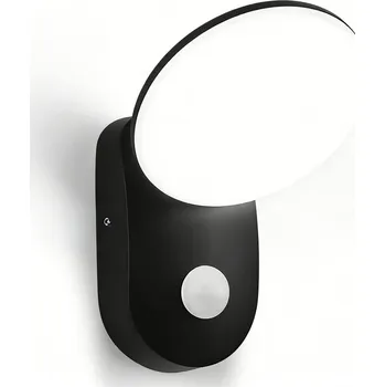 Venkovní osvětlení VENKOVNÍ NÁSTĚNNÁ LAMPA FASÁDNÍ LED 12W SE SENZOREM POHYBU A SOUMRAKU