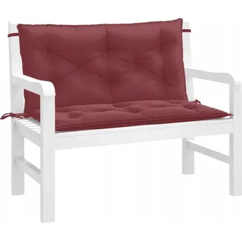 Podsedák Polštáře na zahradní lavičku, 2 ks , vínová melanž, 100x50x7 cm