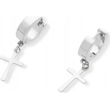 Náušnice Ewena Náušnice z oceli s křížkem 10x15 mm