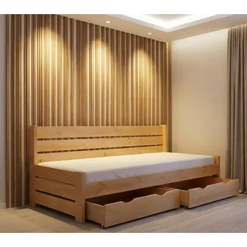 Postel Jednolůžková dřevěná postel 120x200 borovice