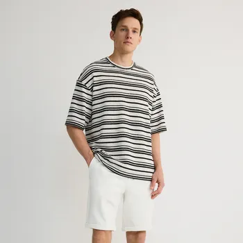 Pánské kalhoty Reserved - Kraťasy regular - krémová - 2468C-01X - 2468C-01X-XL-3