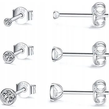 Náušnice Sada náušnic Foset J463 3 páry, stříbrné