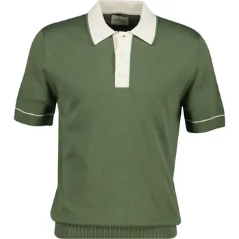 Pánský svetr SVETR GANT COTTON MODAL POLO DRY HERB GREEN