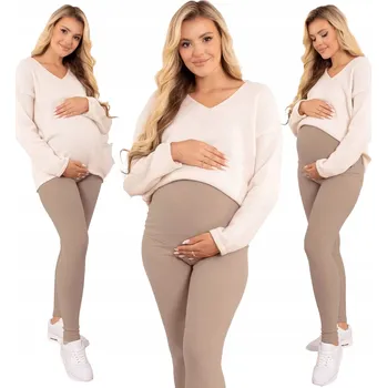 Dámské legíny Formommy těhotenské legíny dlouhé bavlna béžové velikost XL