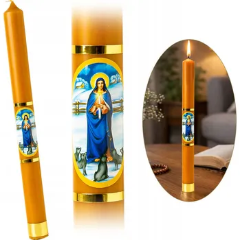 Svíčka Tradiční klasická svíčka hromnička z přírodního vosku vonná 20x3cm