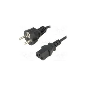 Napájecí kabel Kabel CEE 7/7 (E/F) vidlice,IEC C13 zásuvka PVC 5m černá
