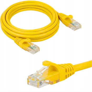 Síťový kabel Patchcord RJ45, kat. 5e UTP, 3 m, Netrack, žlutý