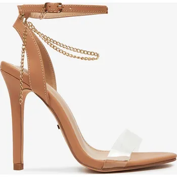 Dámská obuv Deezee Dámské hnědé sandály na nízkém jehlovém podpatku, velikost 36