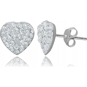 Náušnice NÁUŠNICE SWAROVSKI SRDÍČKA SE ZIRKONY, 10 ks