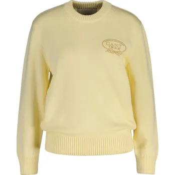 Dámský svetr SVETR GANT GRAPHIC COTTON C-NECK VANILLA YELLOW