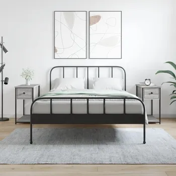 Noční stolek NOČNÍ STOLKY 2 KS ŠEDÝ DUB SONOMA 30X60X60CM