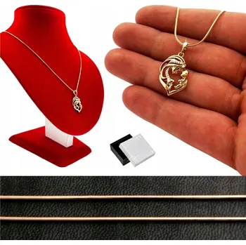 Náhrdelník POZLACENÝ ŘETÍZEK + PŘÍVĚSEK KRÁSNÝ DÁMSKÝ NÁHRDELNÍK / ŠPERKY 45 CM